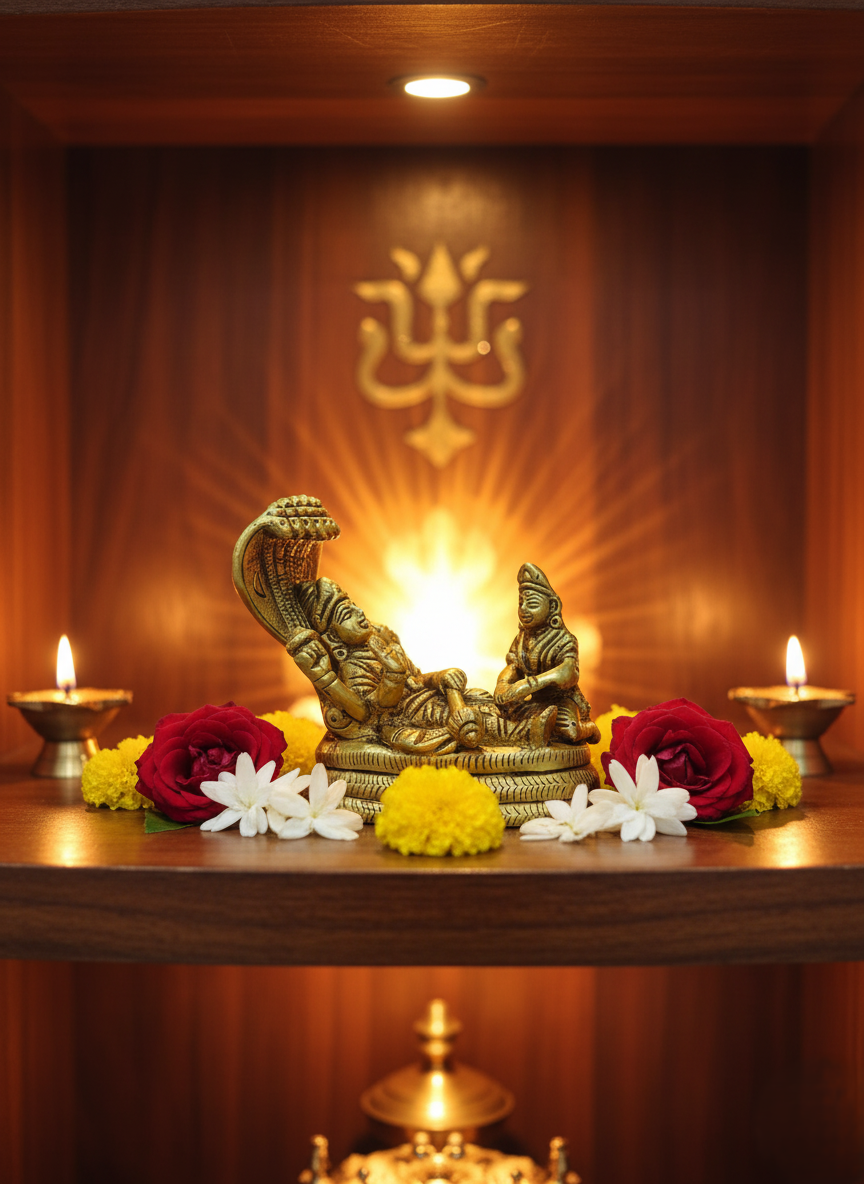 Brass Vishnu Ananta Shayana Idol