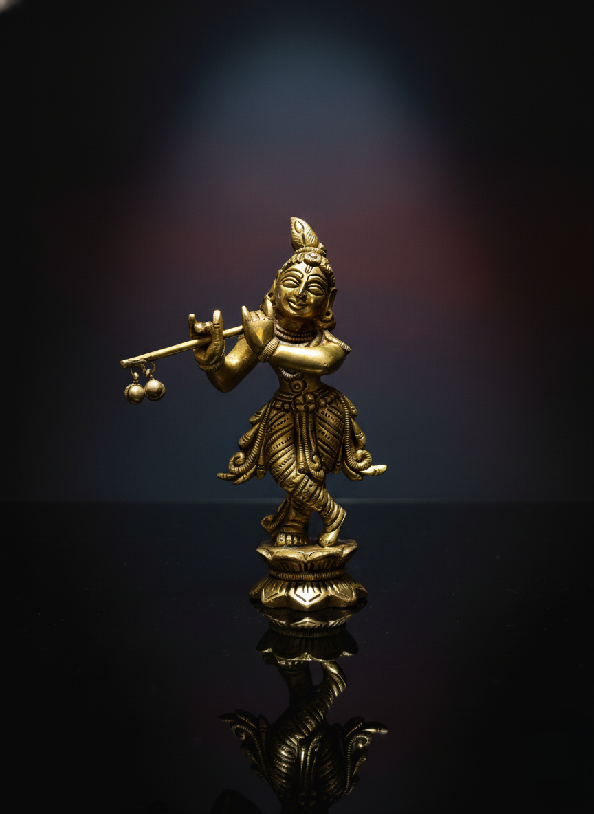 Brass Krishna Idol