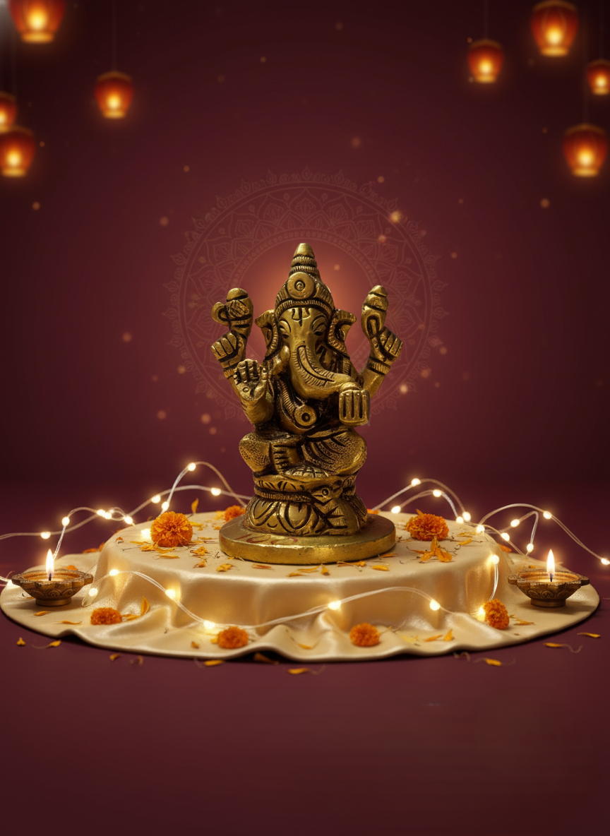 Brass Ganesha Idol