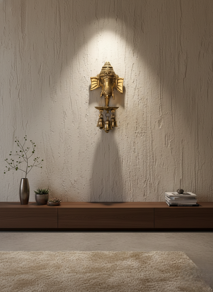 Brass Ganesha Bell Diya