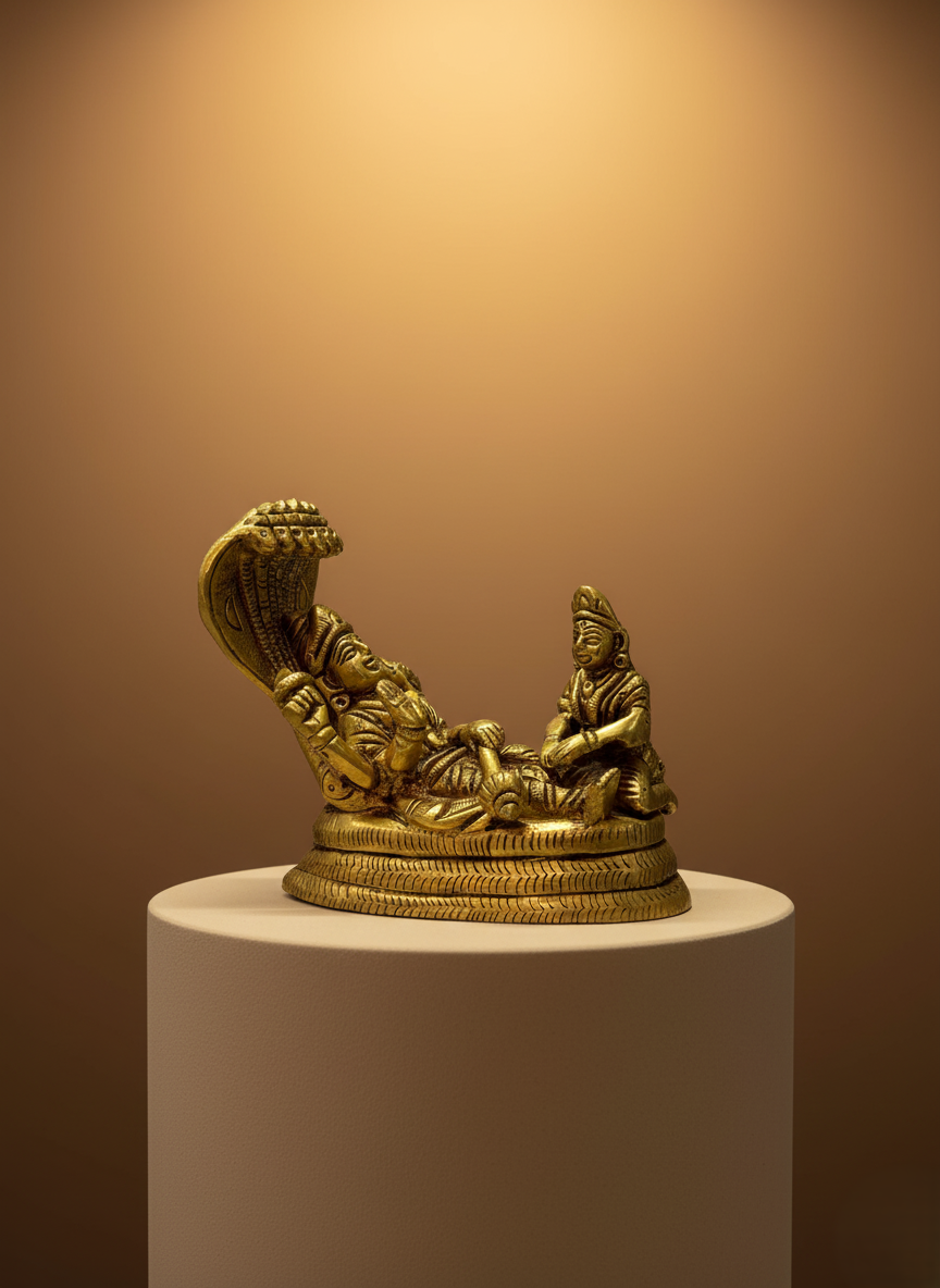 Brass Vishnu Ananta Shayana Idol
